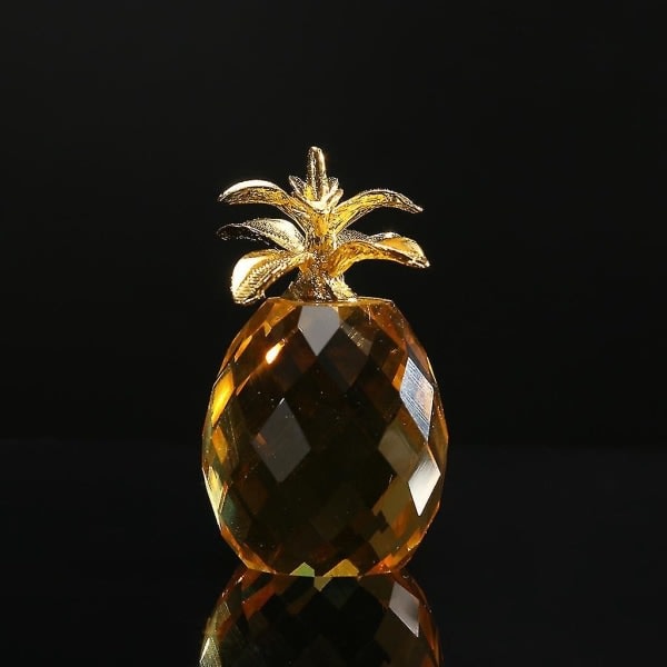 Ananas Krystallglass Figur Papirvekt Ornament Feng Shui Dekor Samling