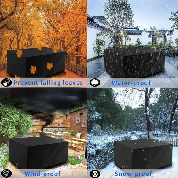 Pöytä- ja tuolin suojus, vahva 210D Oxford-kangas, suorakaiteen muotoinen, vedenpitävä, tuulenpitävä, UV-suojattu, ulkokäyttöön (45x40x25cm)