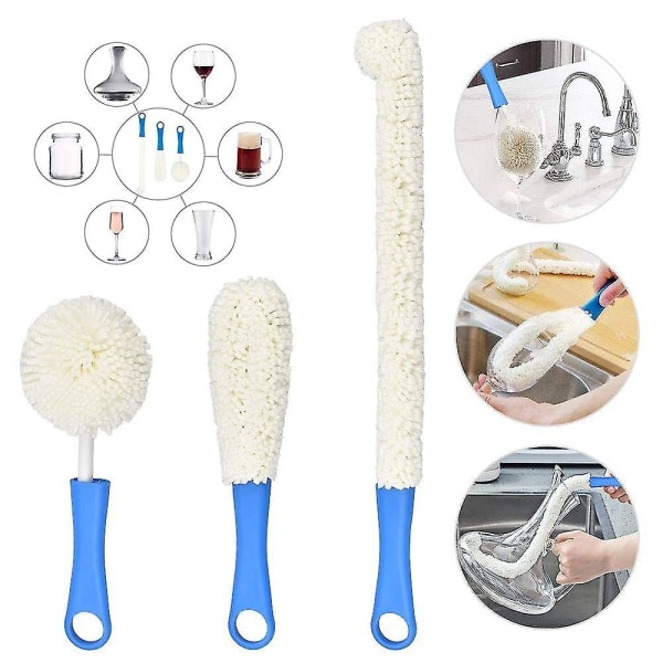 Gougu Soft Foaming Wine Bottle Brush Decanter Goblet Glass Dust Brush Flexible Win Bar Set