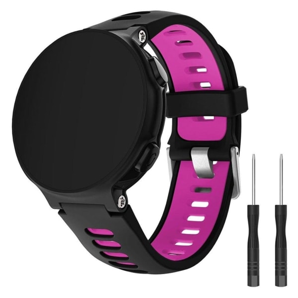 Garmin Forerunner 735XT / 220 / 230 / 235 / 620 / 630 Silicone Watch Band - Black / Rose Black