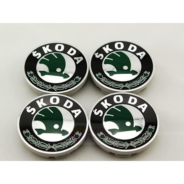 SK04 - 60MM 4-pack Navkapslar Skoda Silver