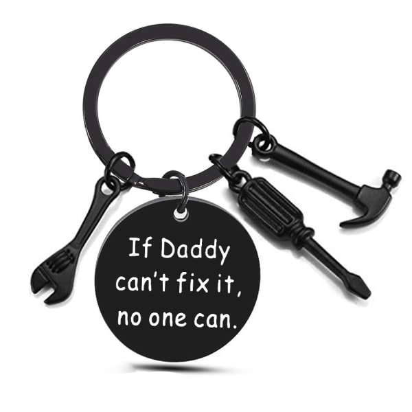 Dad Keychain Dad Gifts From Son Daughter Christmas Gift Black Keychain Father's Day Gift For Dad Papa Dad