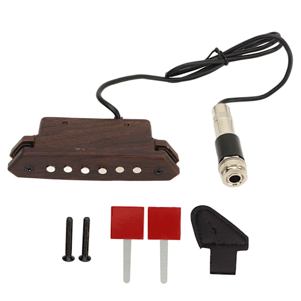 Gitar Pickup Kit Støyreduksjon Hullfri Akustisk Gitar Dobbel Spole Lydhull Pickup Forsterker for Utskifting