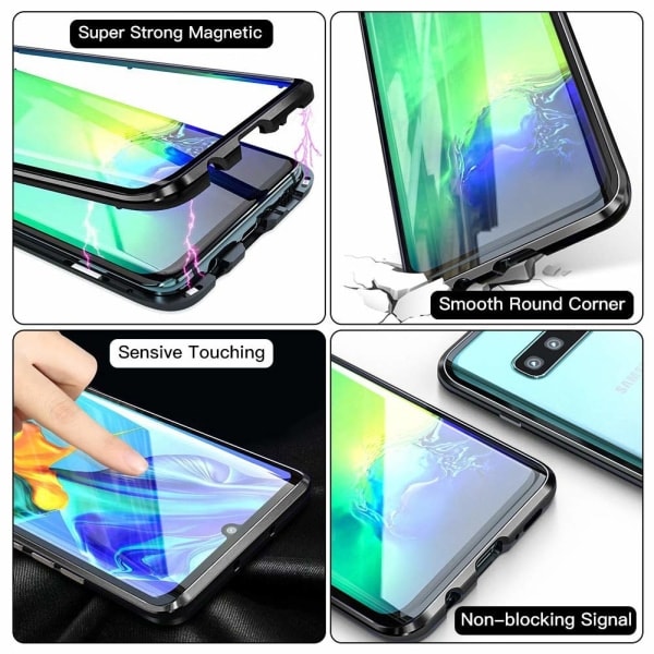 Samsung Galaxy S10 -kotelo näytönsuojalla, musta