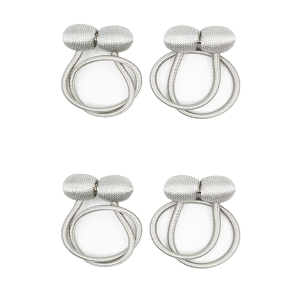 Magnetiska gardinhållare Silvergrå 4-pack
