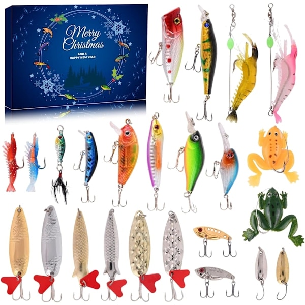 REMAKE Fishing Calendar 2024 - Set of Fishing Tackle, Fishing Gear for Adult Men Boys, Fishing Accessories (24 pcs) h