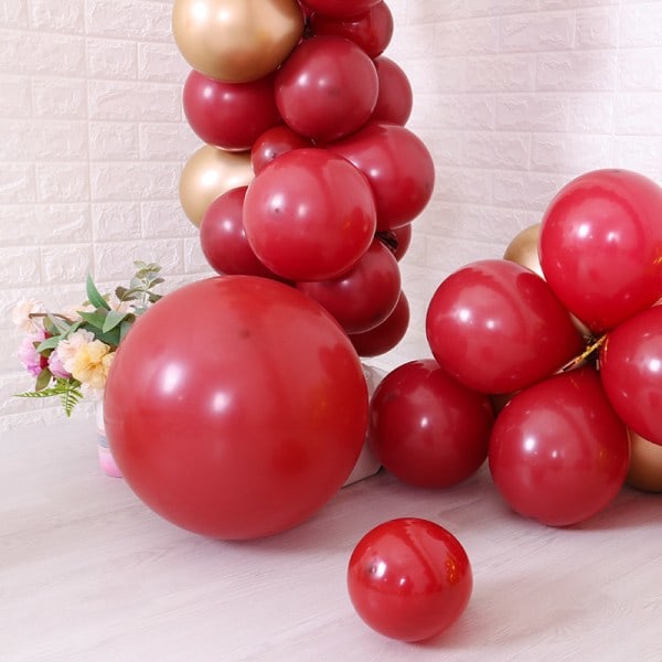 #12 tommer røde balloner 100 stk - høj kvalitet helium latex balloner til fødselsdag, bryllup, babyshower, Halloween eller julepynt.