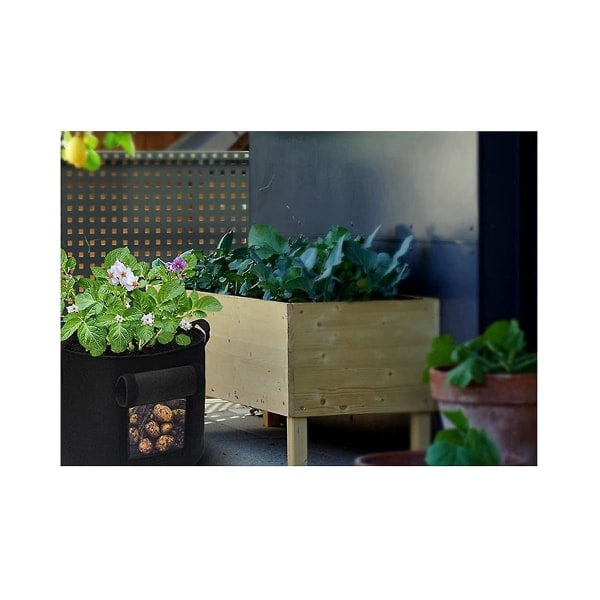 5-pack 10-gallon Potatisodlingsväskor, Tunga Potatisodlingsväskor för Potatisvävning Potatisodlingsväskor med Flik