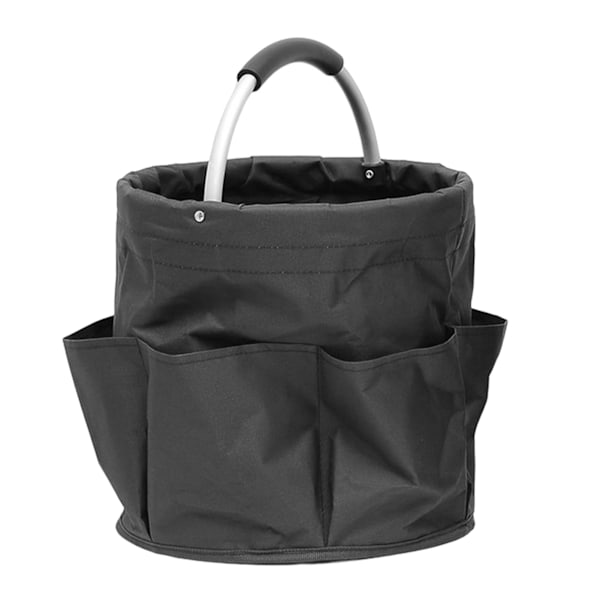 Collapsible Large Capacity Picnic Basket Oxford Fabric Travel Outdoor Camping Basket with Handle Black