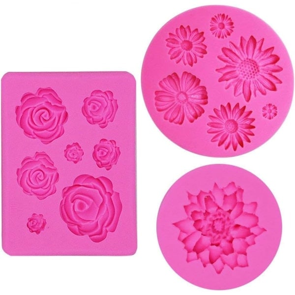 Silikonform för Mini Blommor - Dekoration för Frosting och Kakor