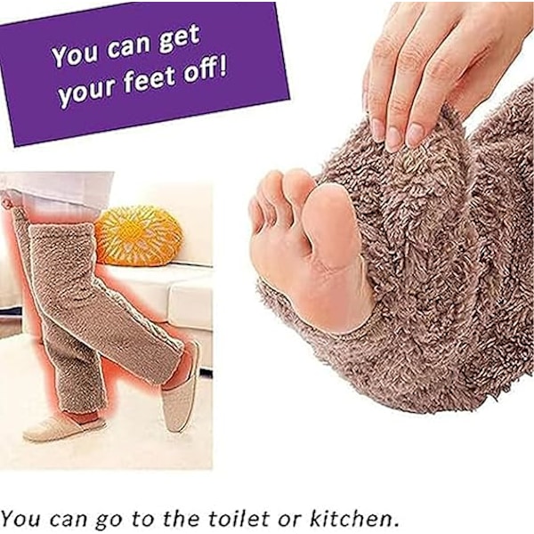 REMAKE SnugglePaws Socktofflor, damstrumpor tofflor, söta varma strumpor benvärmare knästrumpor varma tofflor strumpo Dark Gray