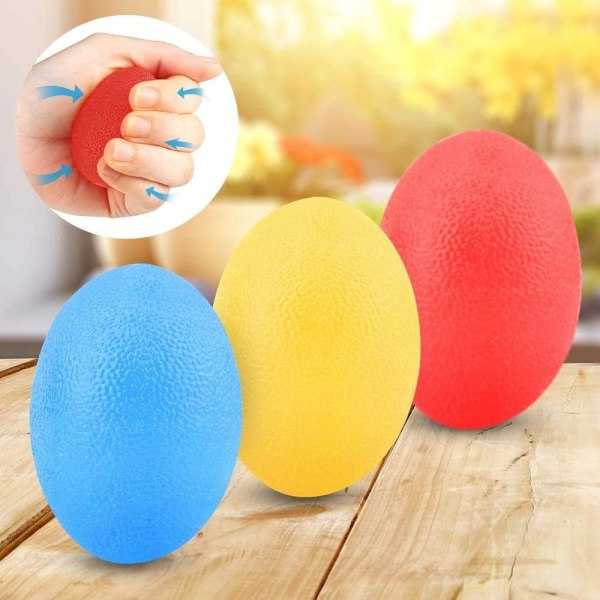 Handtränare Fingertänare Äggformade Greppbollar 3 Stycken Cl,ZQKLA