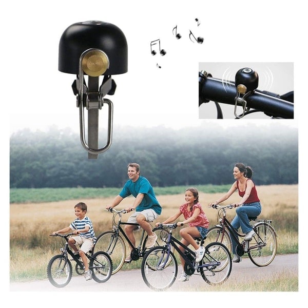 Klassisk cykelklocka universell retro för alla cykelstyren larmhorn styrklocka svart