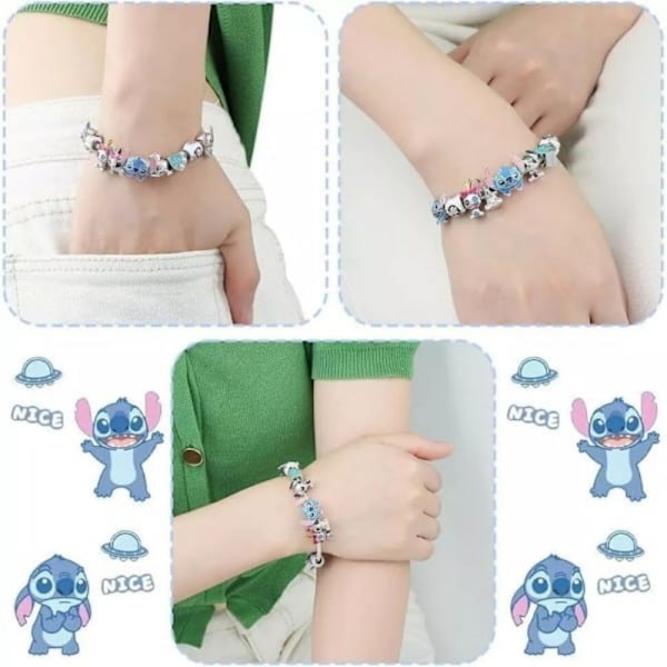 REMAKE Stitch Adventskalender Armband 2024 Flickor 24 Dagar Julnedräkning Kalender DIY Smyckestillverkningssats 22 Charm Beads 2 Armband