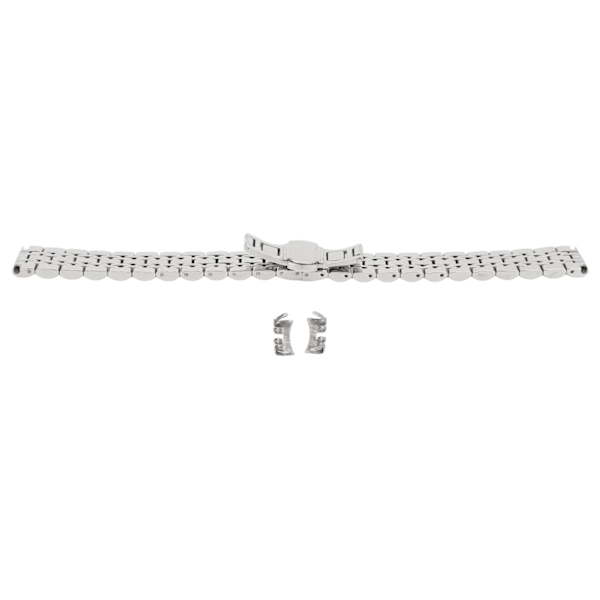 Stainless Steel Watchband Men Women Replacement Polished Watch Strap with Butterfly Buckle Accessory 0.55in