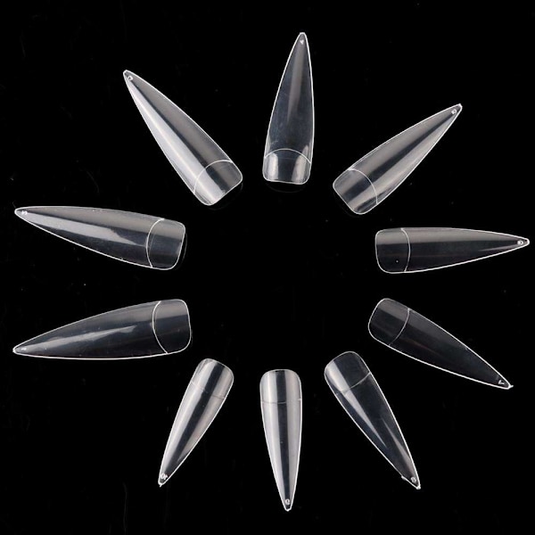 500 stk. negletipper stiletto ekstra lange tipper falske negle negletipper