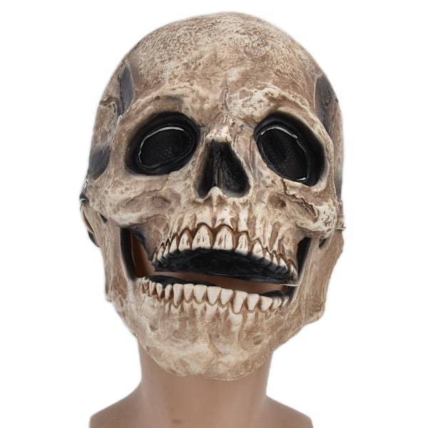 Halloween-skallemask, helhuvud, cosplay-festmask för jul, påsk, nyår, gul