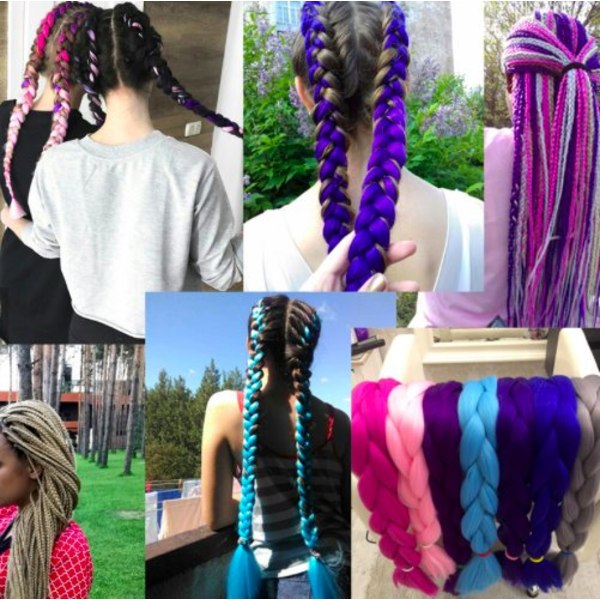 Jumbo braids, Ombre braids, Rasta braids - 24 färger