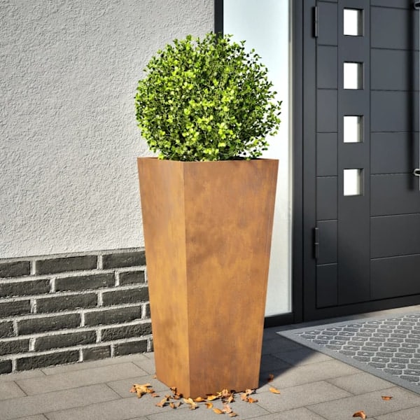 Garden pot 35x35x75 cm stainless steel