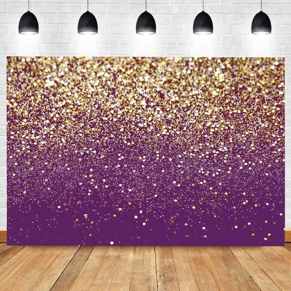 7X5ft Lilla Bokeh Baggrund Fødselsdag Baggrund Guldprikker Bokeh Baggrund Bryllup Prom Graduation Glad Nytår Fest Dekoration