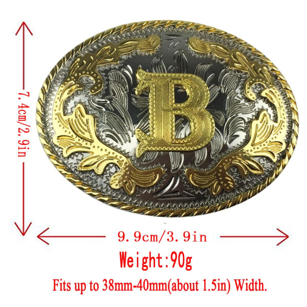 Miesten vyösolki 3D kultakirjainveisto A~Z Western Vintage tyyli Cowboy vyösoljet miehille naisille Isänpäivä Joulu syntymäpäivälahja