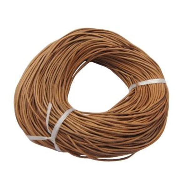 REMAKE 5 meters Natural colored leather strap 4 mm. thick