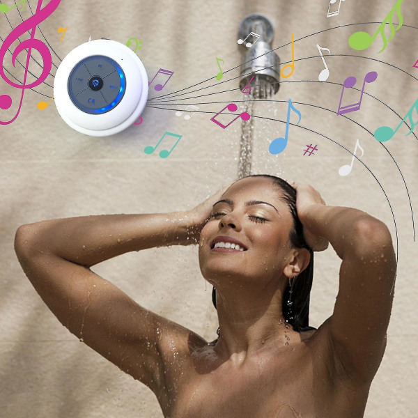 Kannettava Bluetooth-kaiutin Langaton Vedenkestävä Suihkukaiutin Puhelimelle Bluetooth-Subwoofer Handsfree Auton Kaiutin Valkoinen