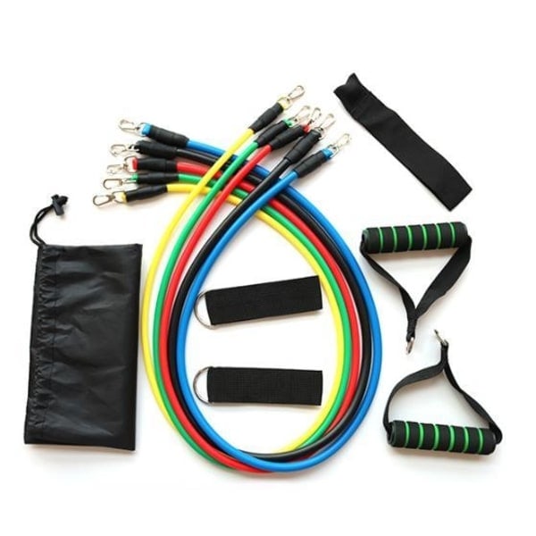5-pack träningsband med handtag / Resistance band / Gummiband