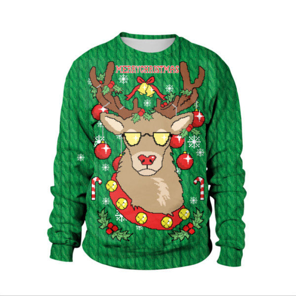 Women's Round Neck Long Sleeve Christmas Sweater Couple Sweater FM