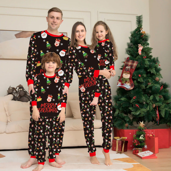 TIMIFIS Julpyjamas för Familjen Matchande Bomulls-Pyjamas för Kvinnor Män Kläder Nattkläder Långärmade PJs för Familjer Par - Baby Days