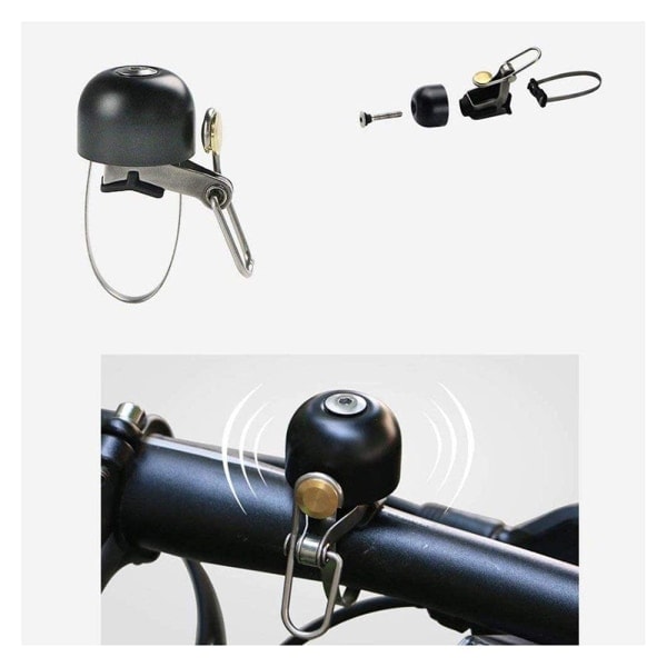 Klassisk cykelklocka universell retro för alla cykelstyren larmhorn styrklocka svart