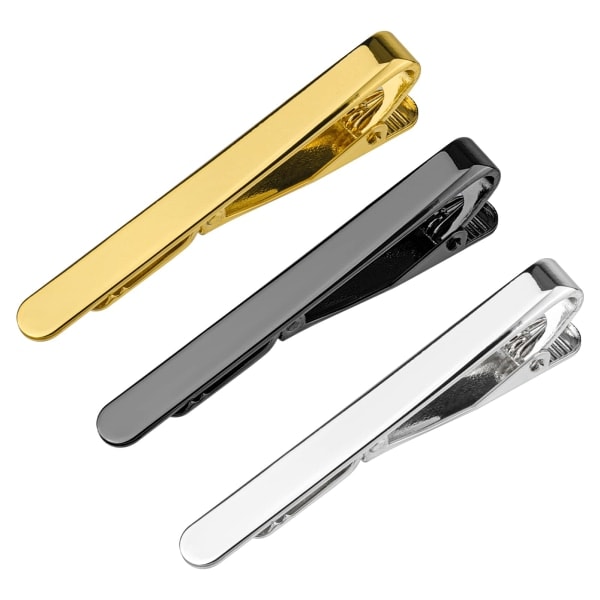 3 stk. slips, slipsæt guld sølv sort slipsæt til mænd klassiske slips til mænd hverdag bryllup jubilæum forretning fars dags gaver