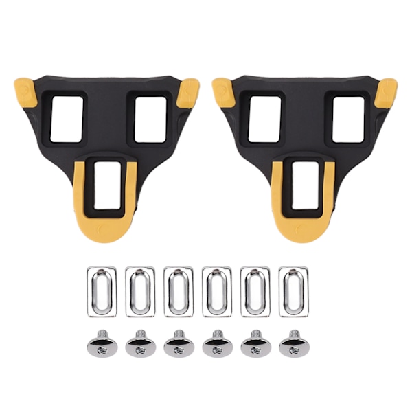 1 Pair Yellow Bicycle Pedal Cleats Clips Road Bike Cleats Cycling Pedals Cleat for SH12 SH11 SH10 for SPD