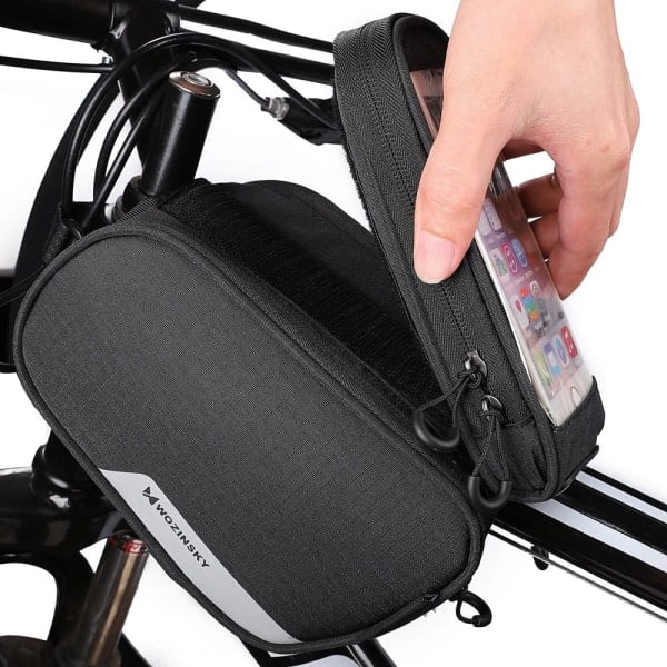 Wozinsky cykelrammepose med mobiltelefonholder 1,5L - Sort
