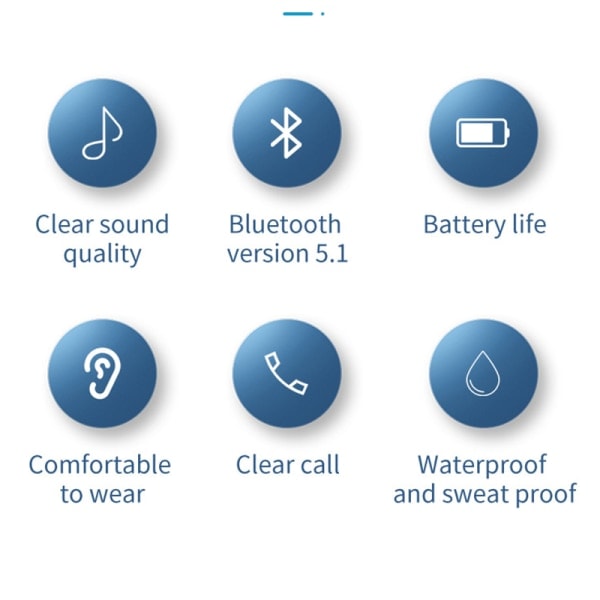 Øretelefon Bluetooth 5.1 Dobbelt-Mikrofon CVC 8.0 støjreduktion Sort