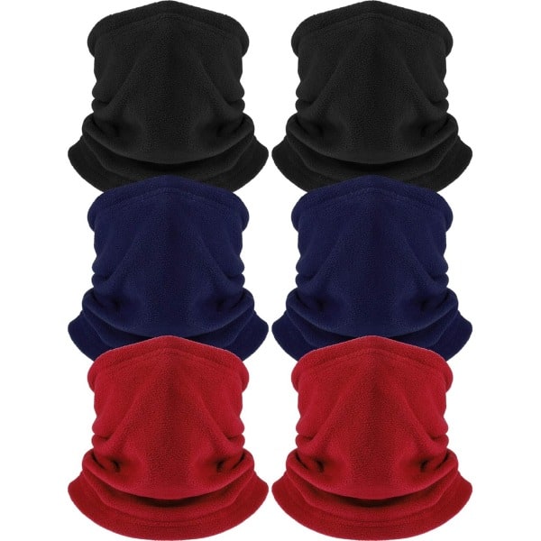 INIOR 6-pak Vinter Fleece Halsvarmer Halsbeskyttelse Ski Vindtæt Ski Halsvarmer til Unisex Sort, Blå