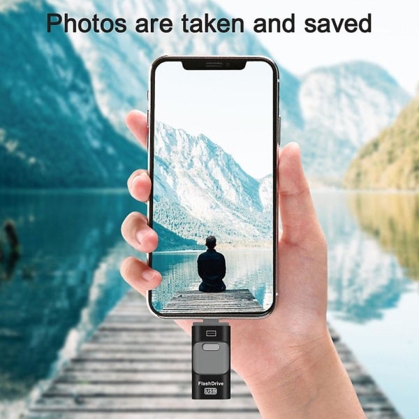 Flash-muisti, 3-in-1 USB 3.0 -muistitikku, valokuvien tallennus ulkoiseen muistiin, iPhone-, iPad-, Android- ja tietokonekäyttöön, 64 Gt - kulta, musta 64 Gt