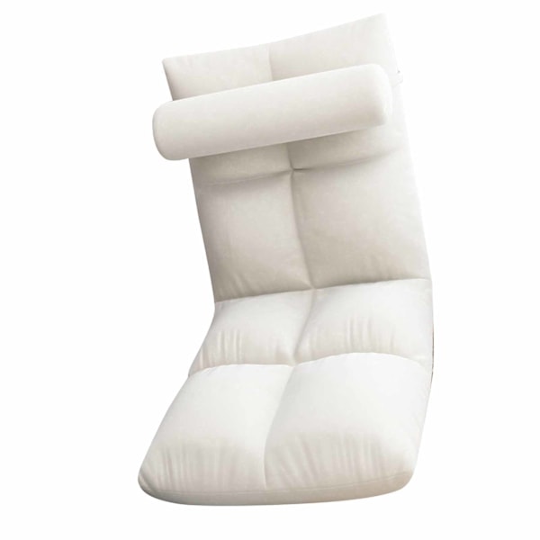 Golvstol med Ryggstöd Vikbar Soffa Stol Sängsoffa Lounger Golvspelstol Meditationstol för Vuxna Vit
