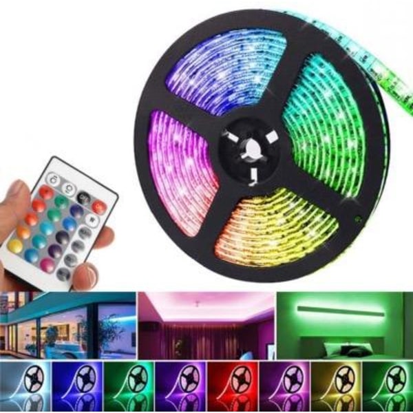 5m LED-Stripsbelysning med RGB / Ljusslinga / LED-remsa multifärg Multicolor