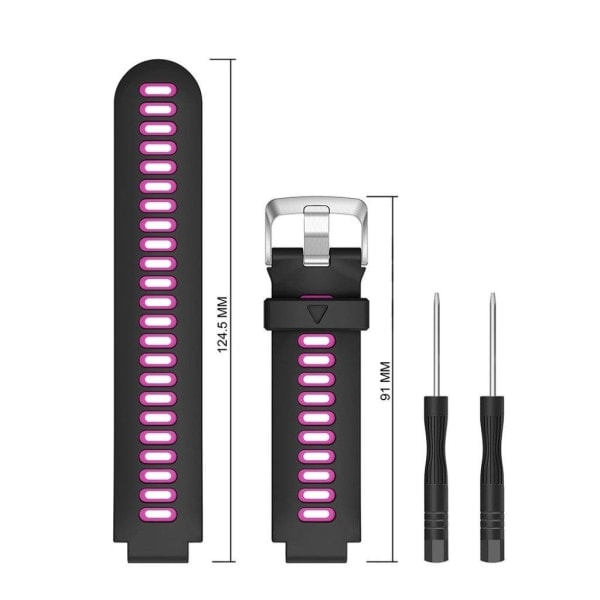 Garmin Forerunner 735XT / 220 / 230 / 235 / 620 / 630 Silikon Urrem - Sort / Rose Sort