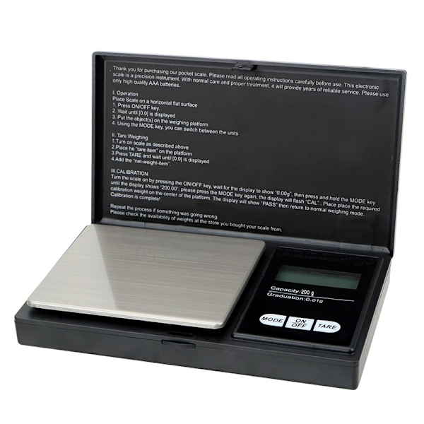200G-0.01G Mini-våg med LCD-display för smycken, kök och precision
