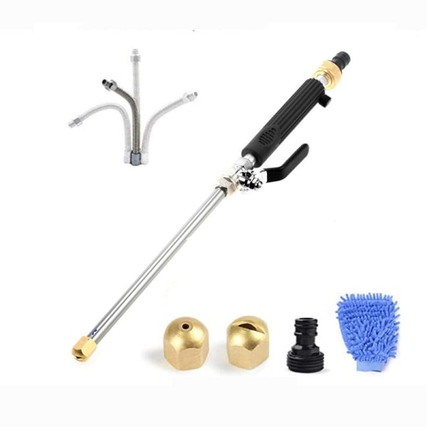 Jet Power Washer - Korkeapainepesuri puutarhaletkulle, 2 suutinta, 3/4\", Musta