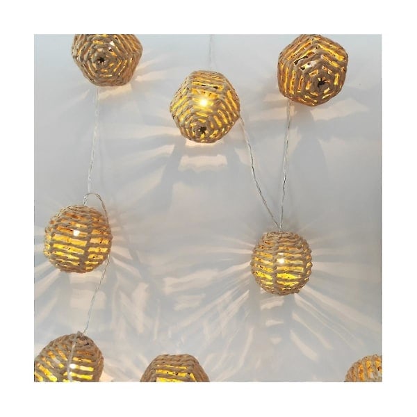 2,5m 10 LED Papir Rattan Boldstrenglys Julefestivalstrenglys Strenglys Hængende
