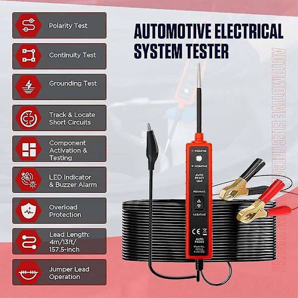 DC 6-24V Auton Virtapiirin Testauslaite Virtalähteen Koetin Auton Diagnostiikkatyökalu Auton Moottoripyörän Virtapiirin Jännitetestaaja Testikynä (FMY)