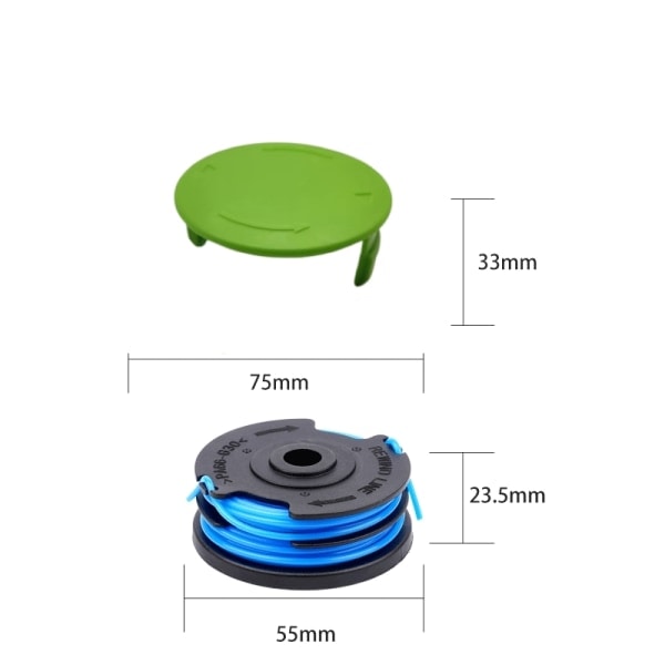 Trimmer Spole for Greenworks G40LT/G40LTK2/G40LTK2x/2101507/2101507UA Flerfarget