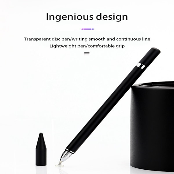 2 i 1 Stylus penn med skrivefunksjon svart