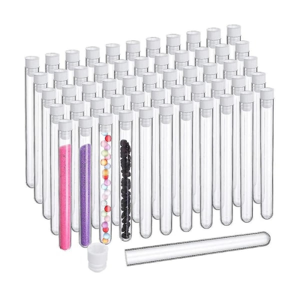 100 klare reagensrør med lokk 25 ml plastrør 16 x 150 mm plastflasker for vitenskapelige eksperimenter