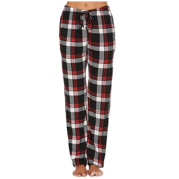REMAKE Mænds Bløde Flanel Plaid Pyjamasbukser Sort S