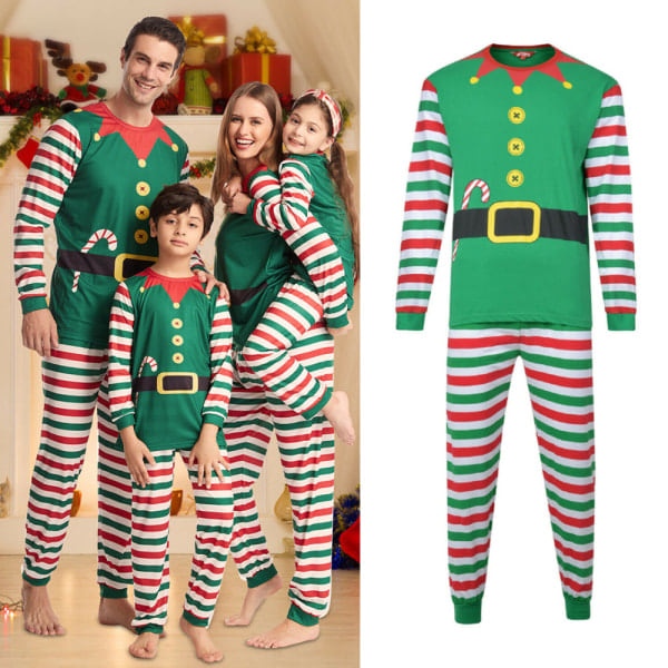 Familiens julepyjamas - Matchende langærmede fe-pyjamas og bukser Far M