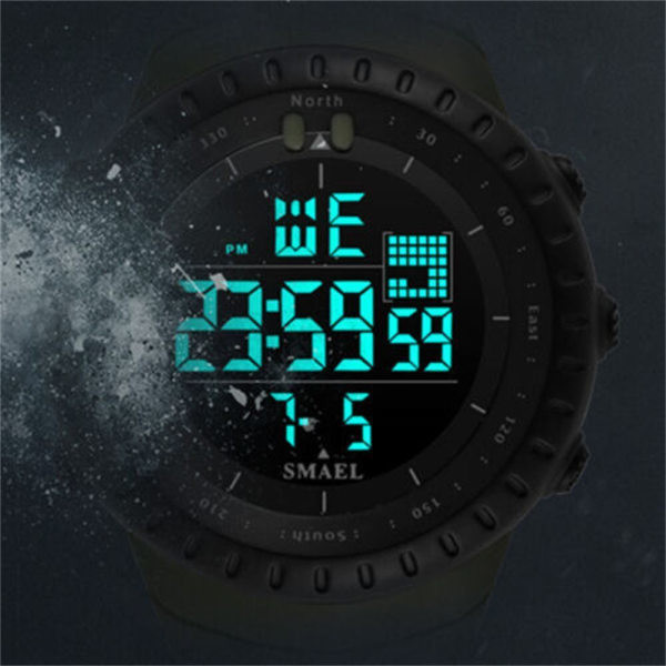 REMAKE Herre Ur Vandafvisende Sport Militær Analog Kvarts LED Digital Armbåndsur Grøn